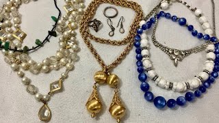 Goodwill Bluebox 5 lbs Jewelry Unboxing! New Jersey Bag #5! Vintage Monet, Silver & Opals!