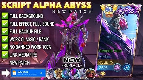 Script Skin Alpha Abyss - General Void No Password | Full Effect Voice | Patch Terbaru