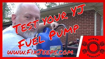 Jeep Wrangler YJ - Test the fuel pump or an easy way to empty the fuel tank