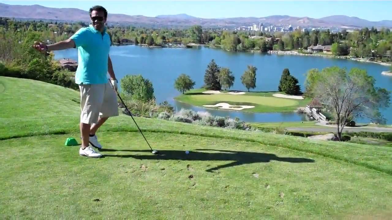 AMAZING GOLF SHOT TO ISLAND GREEN