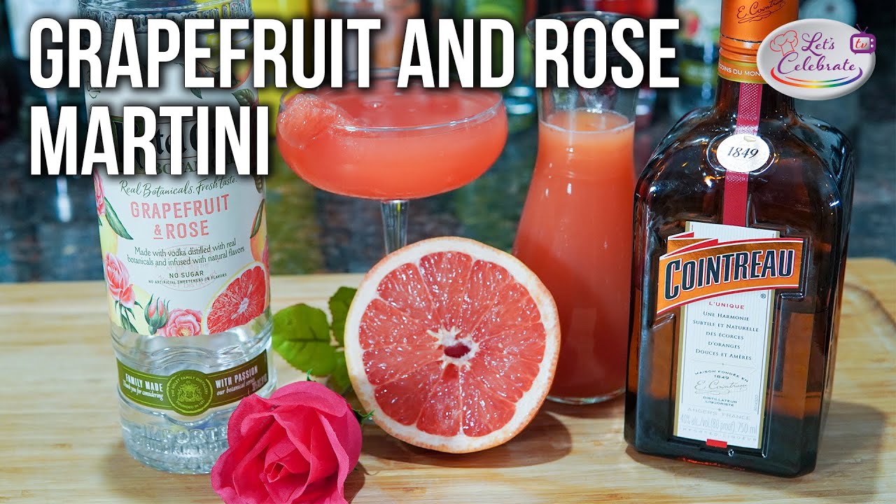 Grapefruit and Rose Martini Cocktail - Sophisticated Citrusy