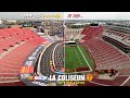 LA Coliseum NASCAR Track Converted to USC Football Field Time Lapse