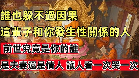 誰也躲不過因果！這輩子和你發生性關係的人，前世究竟是你的誰？是夫妻還是情人？讓人看一次哭一次。#佛约 #佛學 #佛陀 #佛法 #佛教 #修行