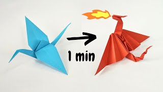 Origami DRAGON from a traditional CRANE tutorial