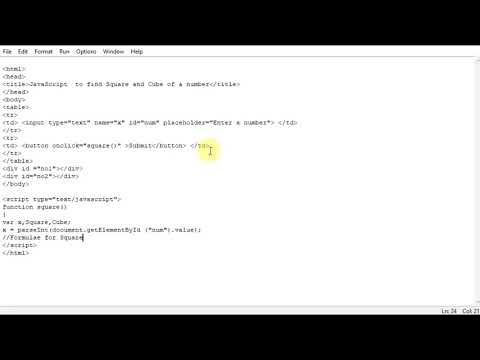 JavaScript to find Square and Cube of a number - YouTube