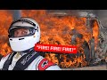 WORST DAY AT THE TRACK, CAR BURNS TO THE GROUND… *HE JUST GOT OUT IN TIME*