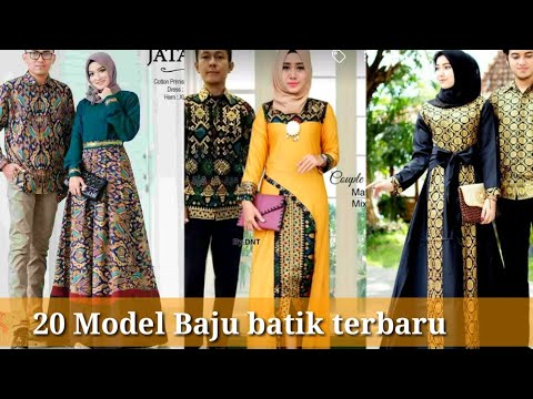 20 model baju batik kombinasi polos