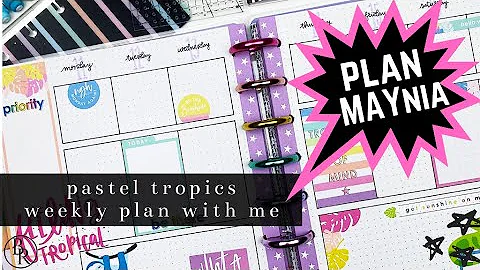 Pastel Tropics Plan with Me: Happy Planner Bullet Journal Layout // Plan MAYnia | Plans by Rochelle