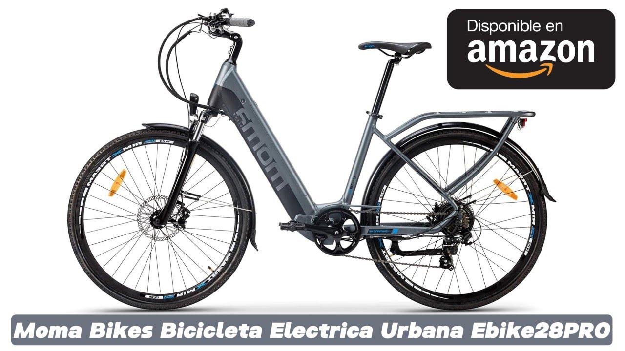 Moma Bikes Bicicleta Electrica Urbana Ebike28PRO, SHIMANO 7v, Frenos de  Disco, Batería extraíble 48V 