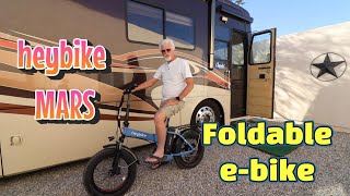The heybike Mars foldable e-bike and our RV
