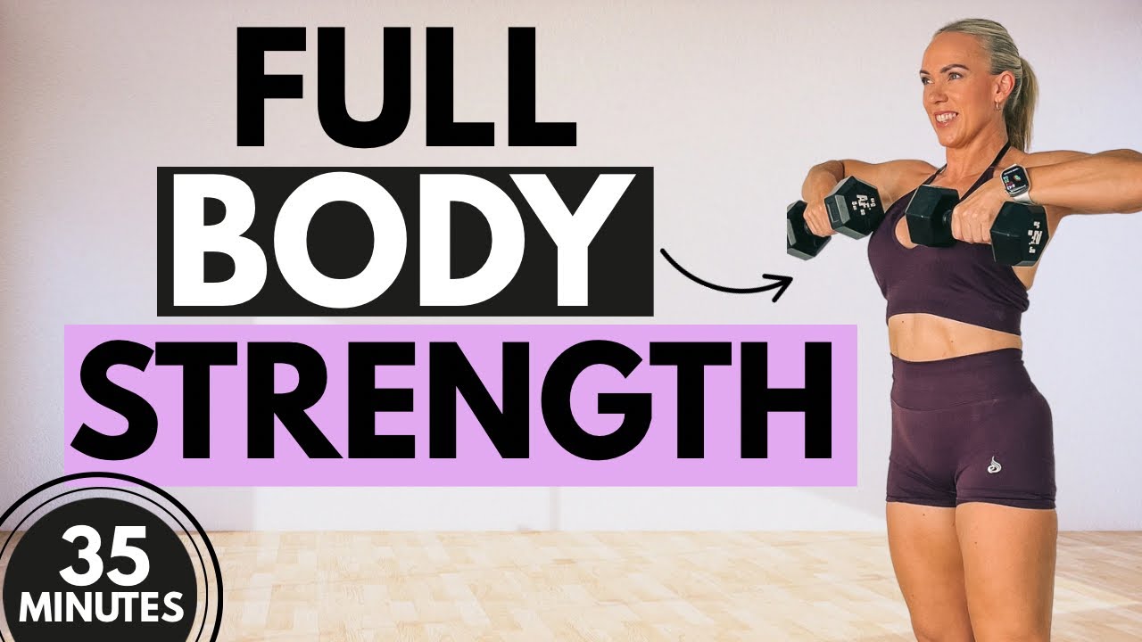35-минутная силовая тренировка на всё тело | Комплексные упражнения с гантелями