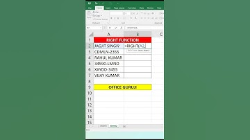 Right Function in Excel | Excel Tutorial in Hindi | #shorts #excel