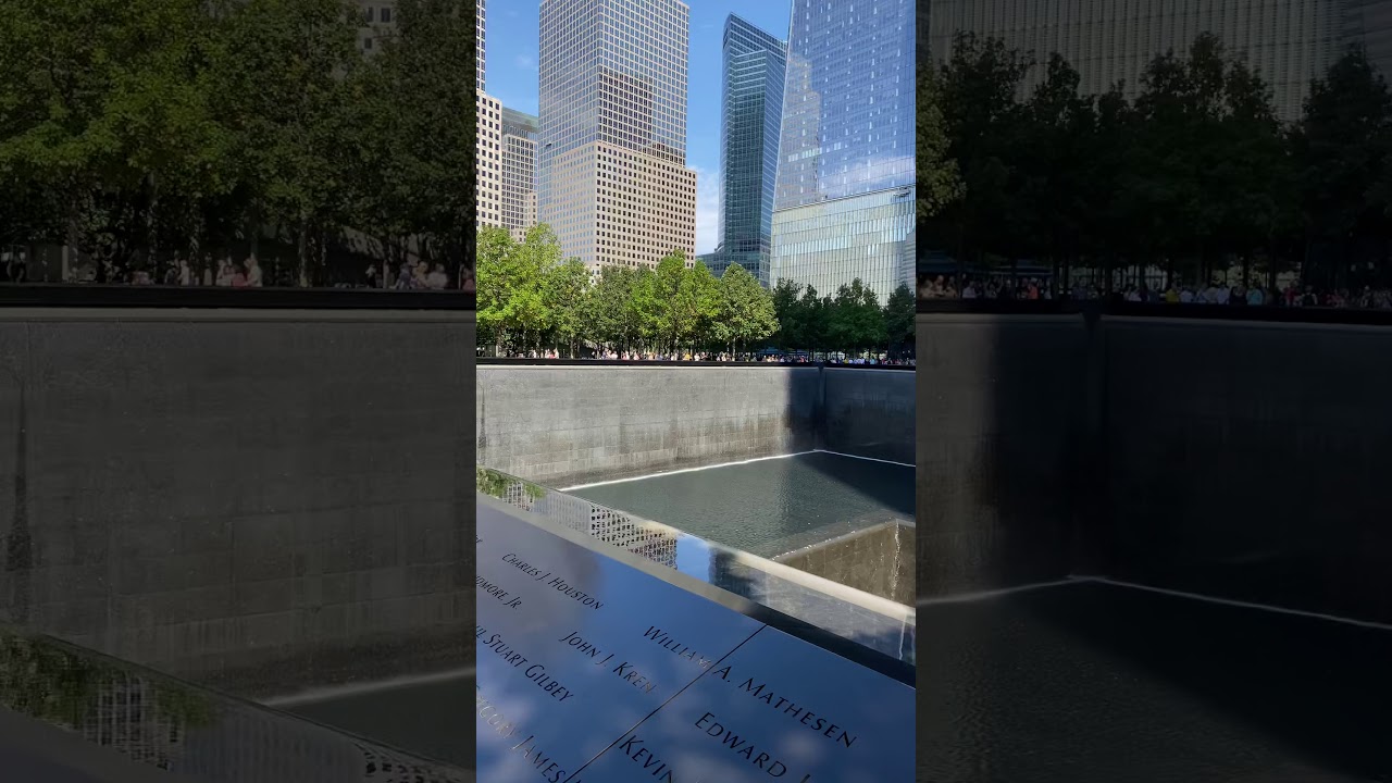 Freedom Tower NYC and 9/11 memorial fountain YouTube