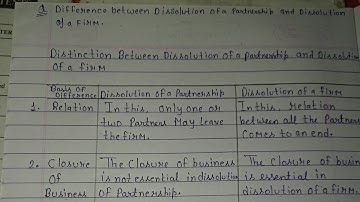 Difference between dissolution of a partnership and dissolution of a firm, dissolution of partnershi