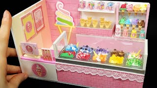 DIY Miniature Realistic Board shop #40  - Cone Ice Cream shop decor ! Gelato ~