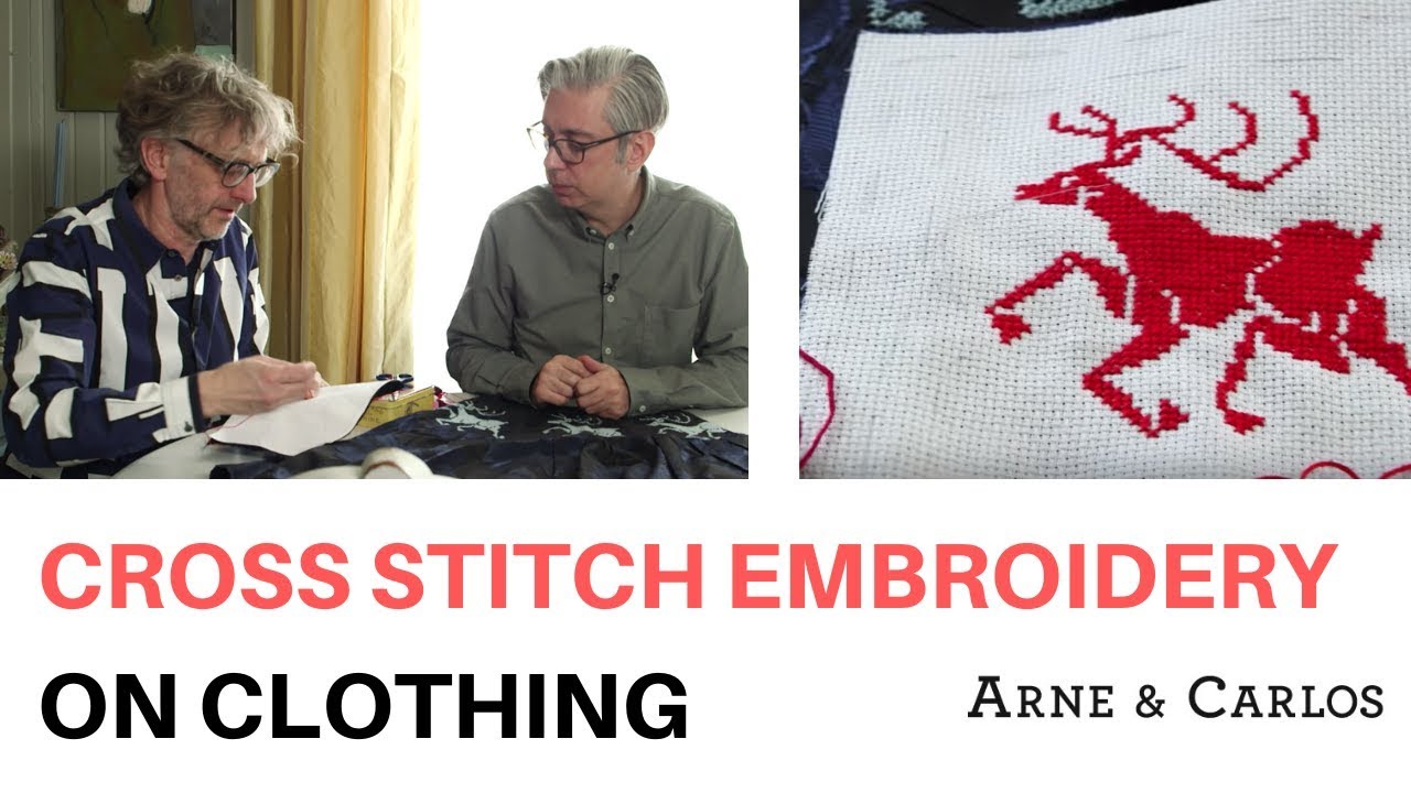 How to do a perfect cross stitch embroidery on clothing using the waste  canvas technique – ARNE & CARLOS