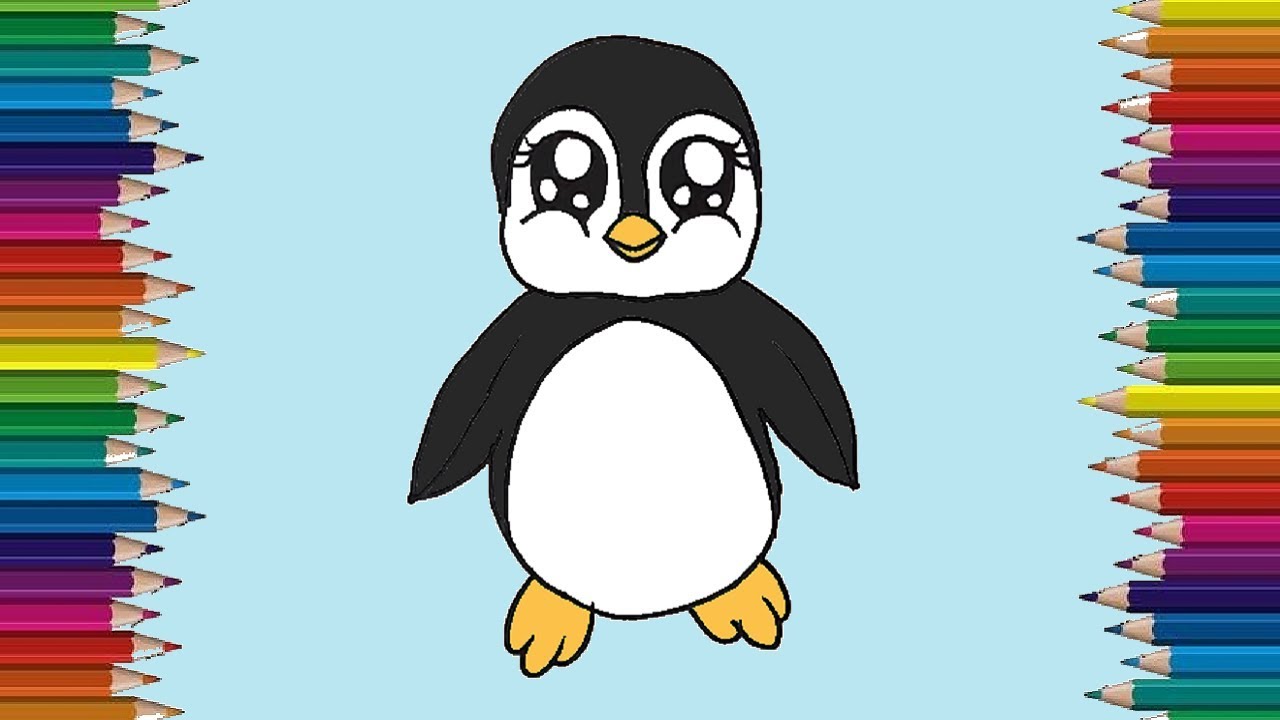 how to draw a cute cartoon penguin