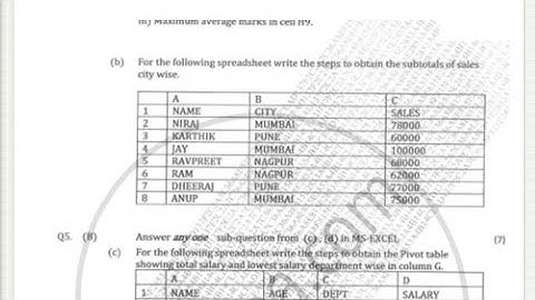 ms excel subtotal sum and solutions Tyb.commumbai university