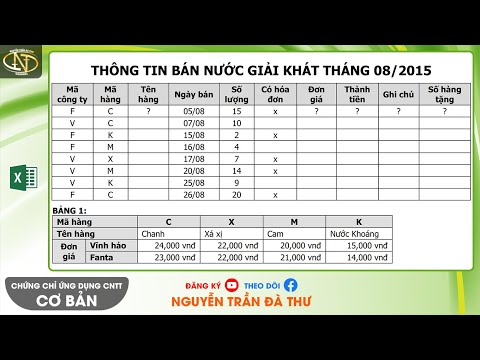 Video Cơ bản 16.7.2017 Đề 4 Excel | Nếu sai thì để trống. Để... - youtube