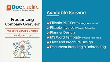 Freelancing company overview | fillable PDF design service | document design | word template design