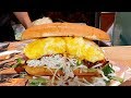 가성비 최고, 2000원 대왕 햄버거, 석계역 성실버거, 섹존 토스트, $2 hamburger full of ingredients, Toast, Korean street food