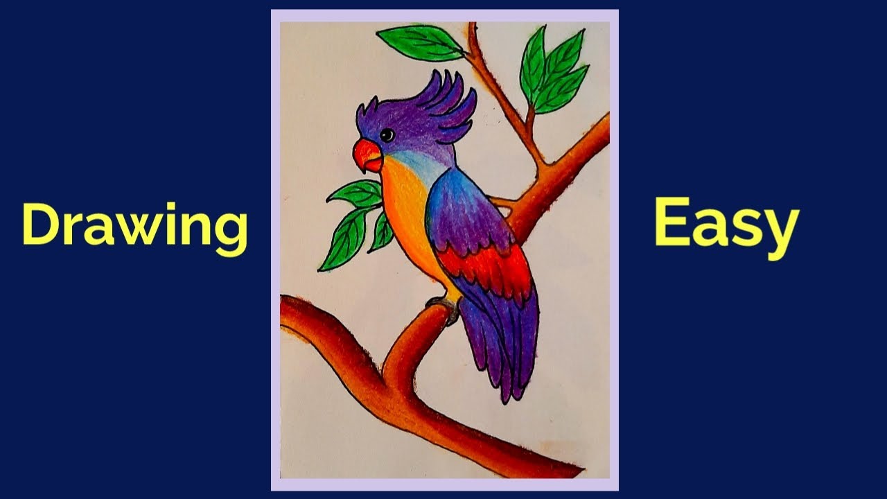 flying bird drawing bird || drawing with colour || bird drawing cartoon -  YouTube