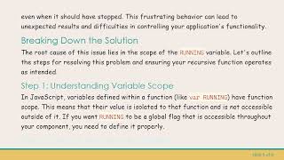 Solving the Recursive Function Not Terminating Issue in JavaScript: A Guide for React Developers