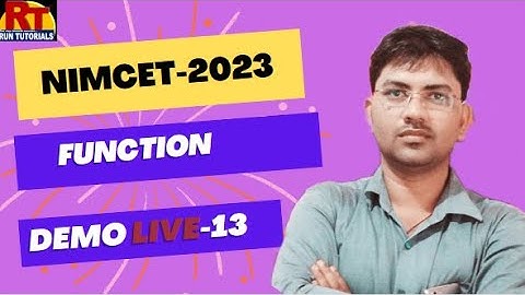Demo Live Class NIMCET 2023 Batch - 1st Dec - Run Tutorials Varanasi
