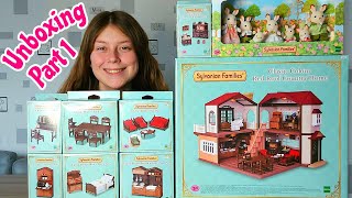 Classic Colour Red Roof Country Home Gift Set Unboxing Part 1 - Sylvanian Families / Calico Critters