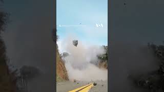Large Boulders Blasted on Sacramento Road #shorts | VOA News