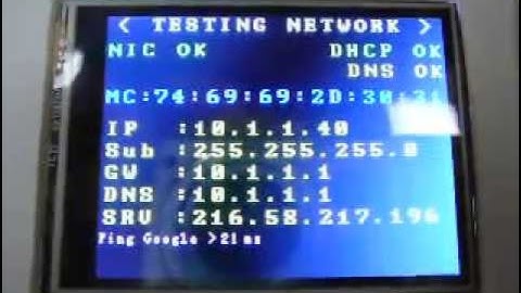 Arduino Mega R3, 2.8" Touch LCD enc28j60 Ethernet Network Tester