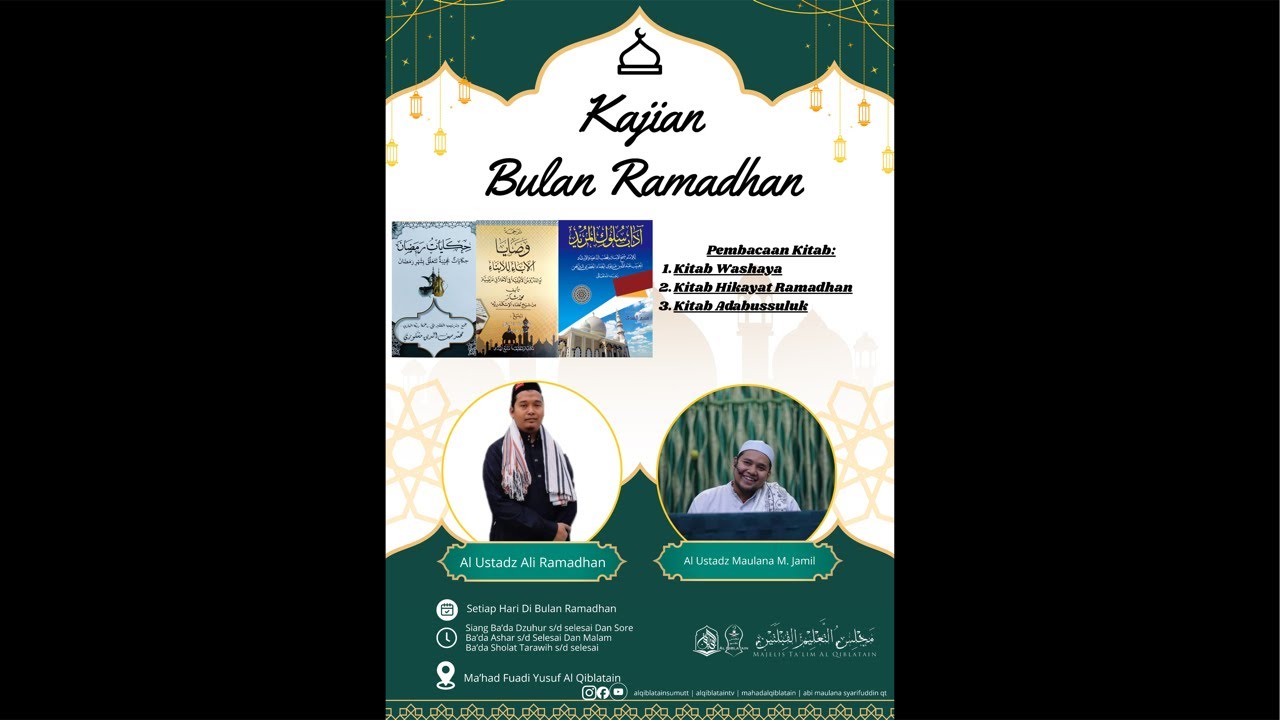 KAJIAN RAMADHAN KITAB WASHAYA. AL-USTADZ MAULANA MUHAMMAD JAMIL
