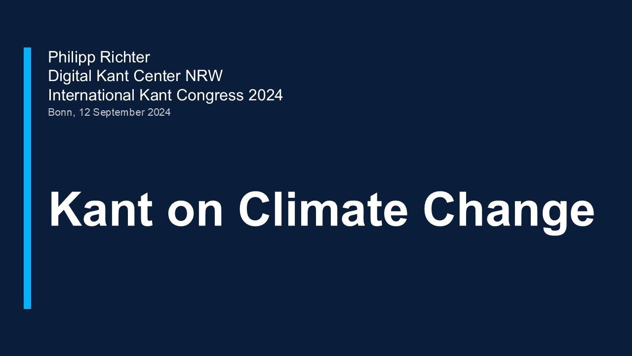 Richter: Kant on Climate Change (Replies by Edward Kanterian and Rebecca Behrend)