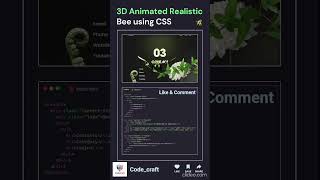 🐝 3D Realistic Bee Animation Using Pure CSS 🤯