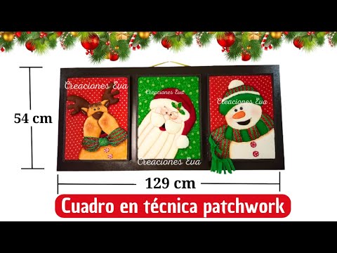 CUADRO RENO NAVIDEÑO 2023 en Patchwork sin aguja | Fácil y rápido