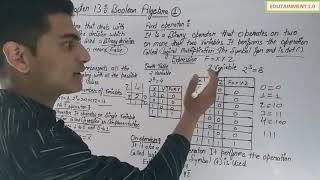 Boolean Algebra Class 12 CS Chapter 13 (Video 1)