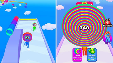 Noob 🆚 Pro  Layer Man 3D - 🟩⬜⬛ Walkthrough All New Max Update Mobile Gameplay GH9234