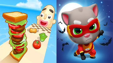 Sandwich Runner VS Talking Tom Hero Dash - All Levels Gameplay Android, ios (Part 10)