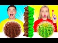 チョコレートの食べ物 vs 本物の食べ物のチャレンジ | 面白いシチュエーション HAHANOM Challenge