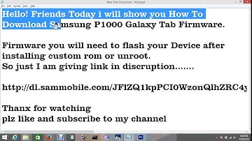 How To  Download Samsung P1000 Galaxy Tab Firmware