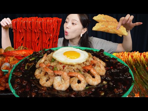 직접 만든 해물 짜장밥 볶음밥 짬뽕 중식 먹방 Jjajang Seafood Fried Rice Spicy Jjamppong Mukbang ASMR Ssoyoung