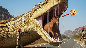 Brave Heroes Save Helpless Horse from GIANT Python