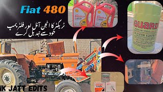FIAT 480s Tractor Engine oil & Filter pump exchange | self Tunning | Full process Fiat Engine Oil Specifications