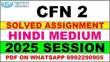 CFN 2 solved assignment 2025 in Hindi || cfn 2 solved assignment 2025 || ignou cfn2 2025
