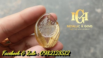 Mặt dây thạch anh tóc vàng bã mía đồng trục ánh titan siêu mạnh VIP tạc Hoàng Thần Tài - 2️⃣