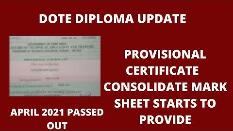 DOTE |Diplamo polytechnic provisional certificate consolidate mark sheet update| April 2021 |