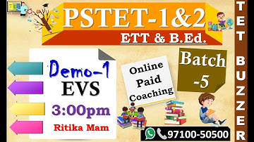 EVS For PSTET 2022 | Demo-01 | PSTET EVS Most Expected Questions | PSTET Paper 1 EVS Preparation