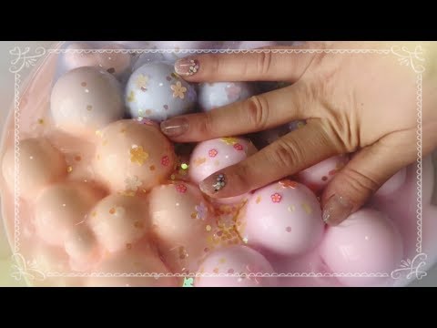 ［ASMR］巨大！つぶつぶボール入りスライム★ベースmakingも♡