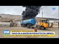 Incendio de gran magnitud consume almacén de productos de limpieza en Villa El Salvador