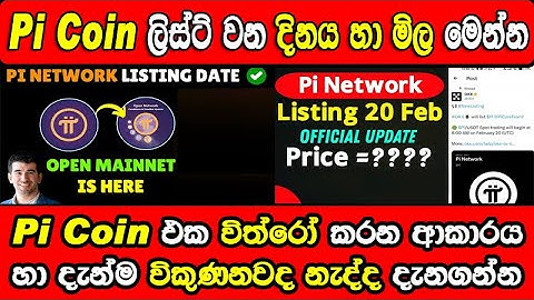 Pi Network Launch Date | Pi Network Price Perdiction | How to Withdraw Pi Coin | New Update Sinhala